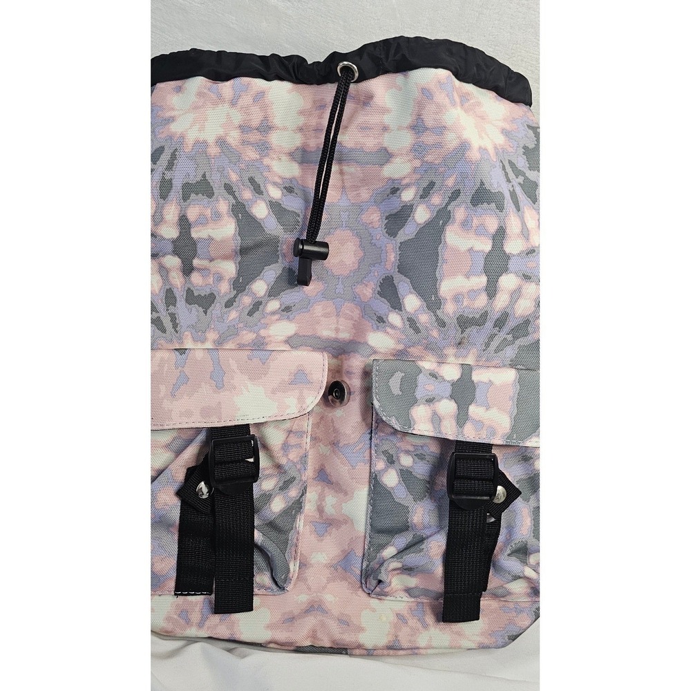 NWT Art Class Tie Dye Kaleidoscope Backpack multi Drawstring Buckle Flap - Picture 5 of 7